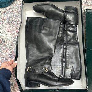 Lauren Ralph Lauren Black Leather Boots